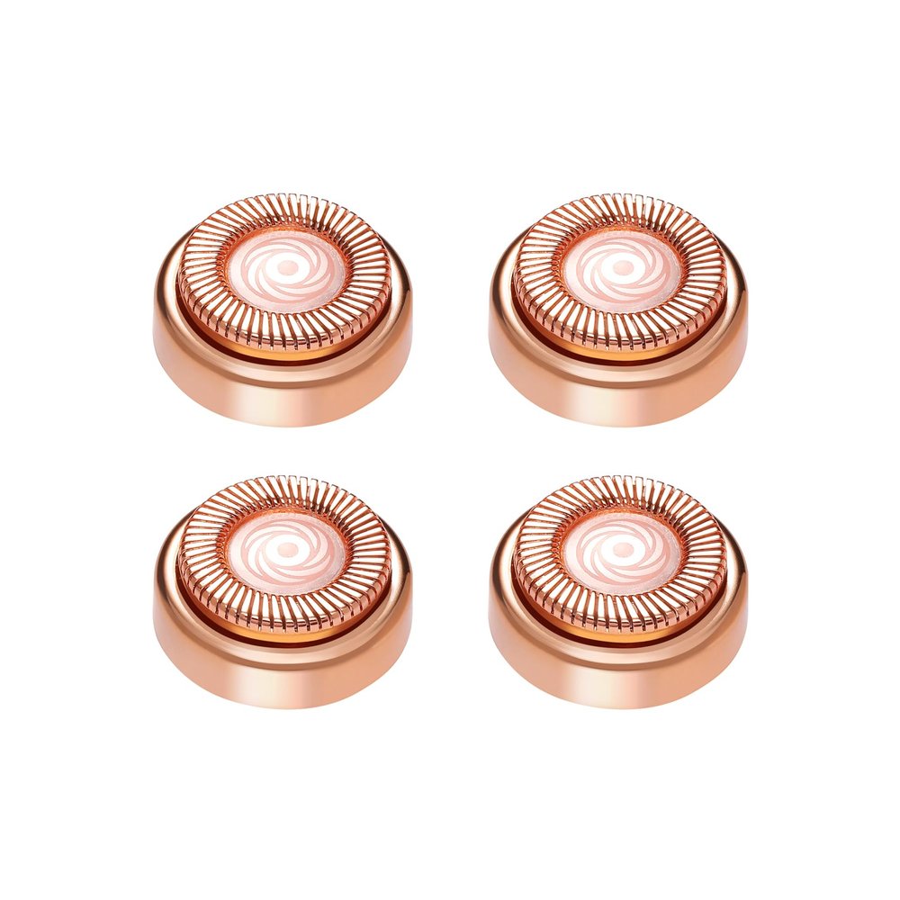 Facial Hair Remover Replacement Heads, Compatible with Gen 1 Finishing Touch Flawless Facial Hair Removal Tool Women, for Flawless Finishing Rose Gold-Plated Blade Head,(Rose Gold-4Pcs)