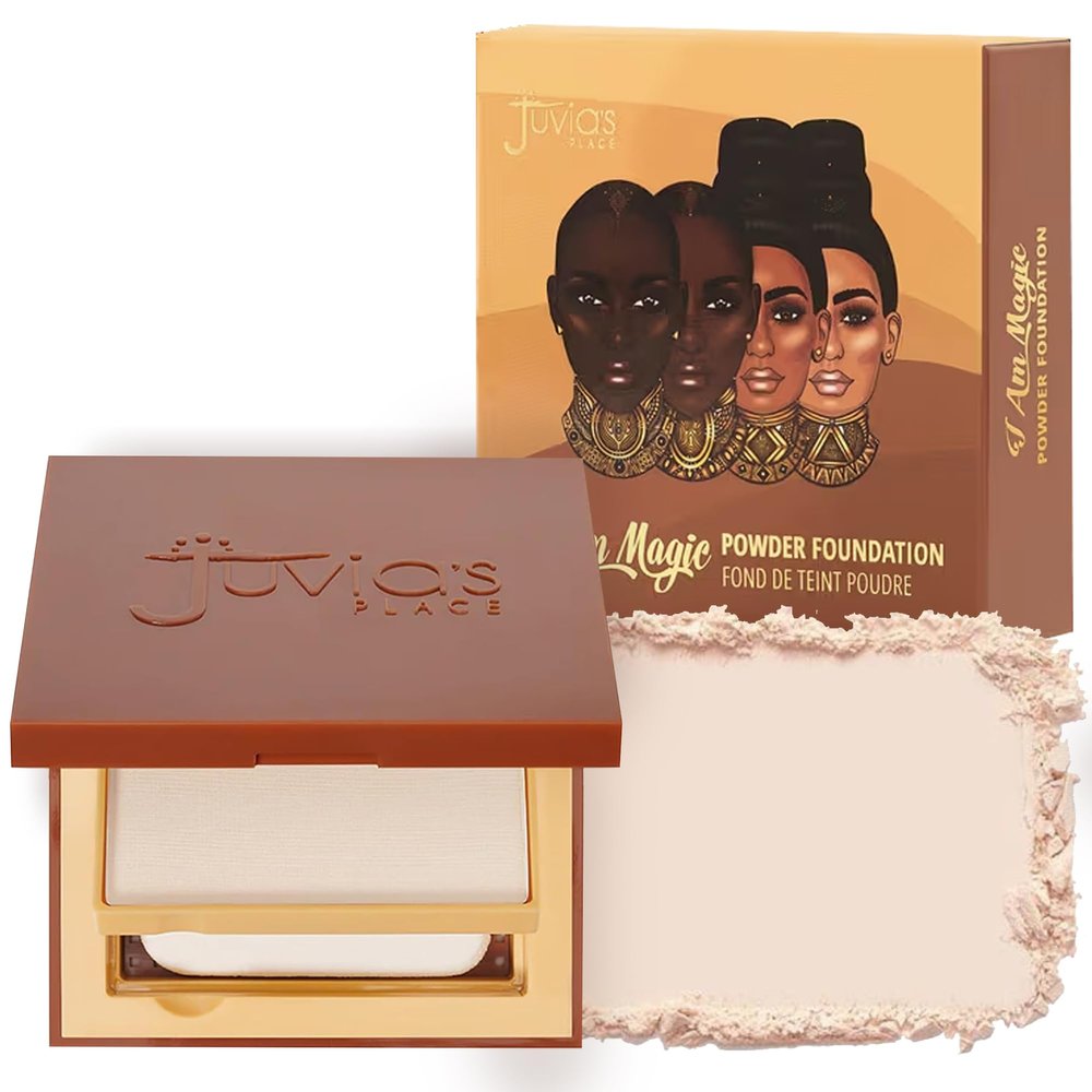 Juvia's Place I Am Magic Powder Foundation - VL4 Oslo - Buildable-Coverage Mattifying Pressed Powder for Pore Vanished Skin - Lightweight Matte Base for Oily & Dry Skin Smooth Finish