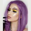 Purple Bob Wigs for Women Pastel Purple Lace Front Wig Realistic Soft Straight Frontal Short Hair Afro Wig Pre Plucked Hairline Glueless Synthetic Heat Resistant Cosplay Daily Ladies Drag 14Inch view 1