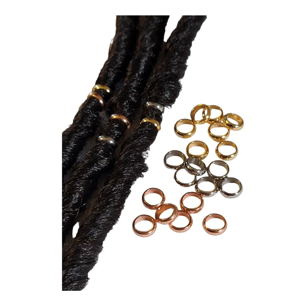 Bead It Wear It Love It 10 Stainless Steel Hair Beads for Loc Braids Twist and Natural Hair, Loc Beads, Dreadlock Hair Accessories, Loc Jewelry (3mm, Copper)