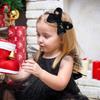 Amybasic Sparkly Sequin Hair Bow Headbands - Boutique Ribbon Bows for Girls, Kids, and Women (Black) view 2