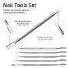 20 Pcs Cuticle Pusher Cuticle Cutter Double Ended Cuticle Pusher Bulk Nail Tools for Toenails Fingernails view 2