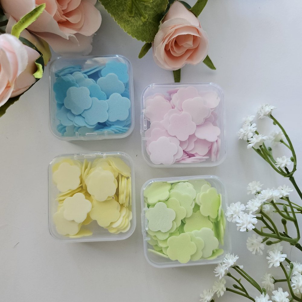 200 packs (16,000flakes) Disposable Paper Soap Portable, Portable Soap Paper Hand Washing Tablet Disposable Mini