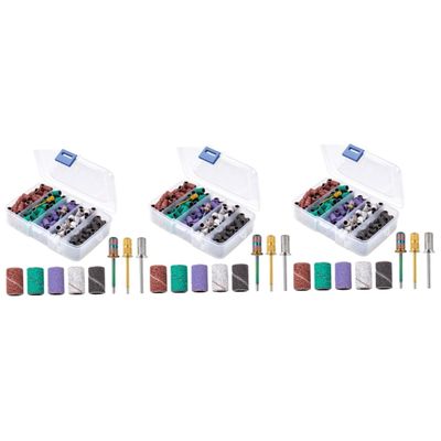 LALAFINA 3sets Nail Drill Sanding Bands Mandrel Bit for Nails Fine Manicure Buffing Mandrel