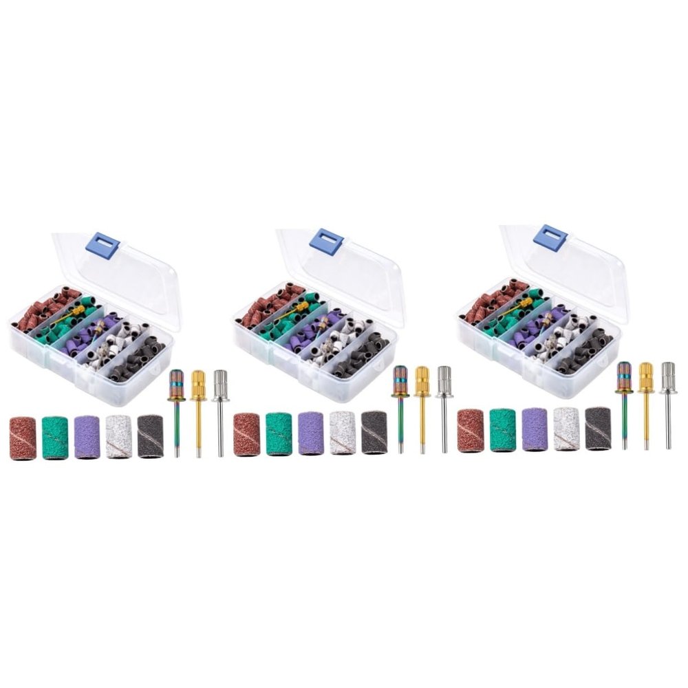 LALAFINA 3sets Nail Drill Sanding Bands Mandrel Bit for Nails Fine Manicure Buffing Mandrel