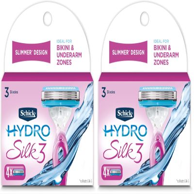 Schick Hydro Silk 3 Razor Blades Refills for Women, 4 Count (Pack of 2)