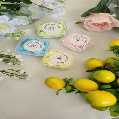 4 packs (320 flakes) Disposable Paper Soap Portable,Petal Soap Sheets, Portable and Dissolvable Soap Paper