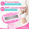 DreamGenius Travel Razors for Women, Travel Size Toiletries Include 1 Handle and 2 Cartridges, Extra Smooth 5-Blade Travel Essentials Razor with Case for Shaving, Pink view 2