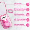 DreamGenius Travel Razors for Women, Travel Size Toiletries Include 1 Handle and 2 Cartridges, Extra Smooth 5-Blade Travel Essentials Razor with Case for Shaving, Pink view 4