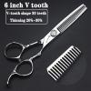 6/7/8-inch professional hairdresser set, stainless steel scissors hairdresser's exclusive hairdresser. (6 inch-2pc) view 4