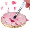 Ouligay Resin Nail Art Palette Makeup Mixing Palette Gold Edge Nail Art Tool Gel Design Nail Art Makeup Mixing Tray DIY (Pink) view 2