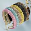 Pulcykp Baroque Rhinestone Sponge Headband Hair Accessories Women Shiny Hairbands Hair Hoop Headwear Yellow view 3
