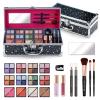 Color Nymph Makeup Kit for Teen Girls, All-in-One Beginner Makeup Set with Eyeshadow, Blush, Highlighter, Bronzer, Contour, Lipsticks, Eyeliner, Brushes & Mirror in Train Case (Starry Black) view 1
