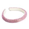 Baroque Rhinestone Sponge Headband Hair Accessories Women Shiny Hairbands Hair Hoop Headwear Pink view 1