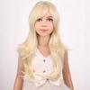 PATTNIUM Kids Girls Blonde Wig Long Wavy Light Blonde Wig for Kids Child Blonde Long Wig with Bangs Synthetic Wig with Wig Cap view 2