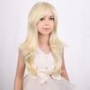 PATTNIUM Kids Girls Blonde Wig Long Wavy Light Blonde Wig for Kids Child Blonde Long Wig with Bangs Synthetic Wig with Wig Cap view 3
