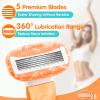 DreamGenius Travel Razors for Women Include 1 Handle and 5 Cartridges, Extra Smooth 5-Blade Travel Essentials Razor with Case for Shaving, Orange view 2
