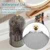 GAXmi Makeup Brush Holder with Lid Cosmetic Tools Organizer 360 Rotating Waterproof Dustproof Makeup Brushes Storage for Vanity, Grey view 4