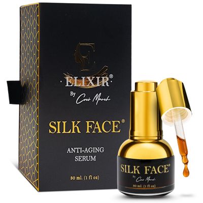 SILK FACE Elixir Serum by Coco March  Anti-Aging, Hydrating & Brightening Facial Moisturizer for Fine Line Reduction, Firming & Illuminating Skin Care with Peptides and Amino Acids, 30ml (1 Fl Oz)