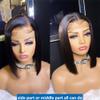 Youllyuu 4X4 Hd Lace Closure Glueless Wigs Brazilian Straight Short Bob Wig Preplucked Human Wigs Ready To Wear 4x4 Glueless Bob 12inches view 3