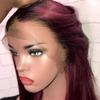 Youllyuu Brazilian Bone Straight Human Hair Wigs For Women 1B/99J Highlight Wig 13X4 Lace Frontal Short Straight Bob Wig T1B 99J 13x5x1 T Part#8inches#180% view 4
