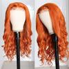 Youllyuu Orange Ginger Body Wave Wig Ginger Brown 13X4 Lace Front Human Hair Wigs Remy Loose Body Wavy Wig For Women Ginger Orange 13x4 Lace Frontal#32inches#180% view 3