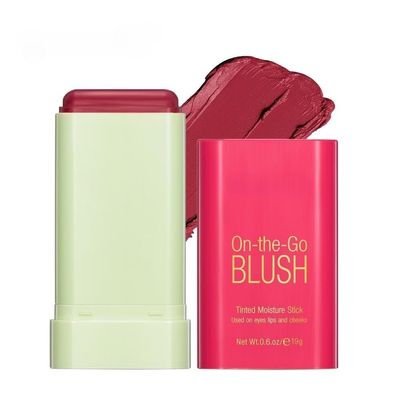 Lovelycat On-the-Go Makeup Blush Stick Tinted Moisture Stick, Shadow Lips Cheek Blusher Creamy Long Lasting Natural Nude for All Skin Natural Waterproof, Long Lasting (Red)