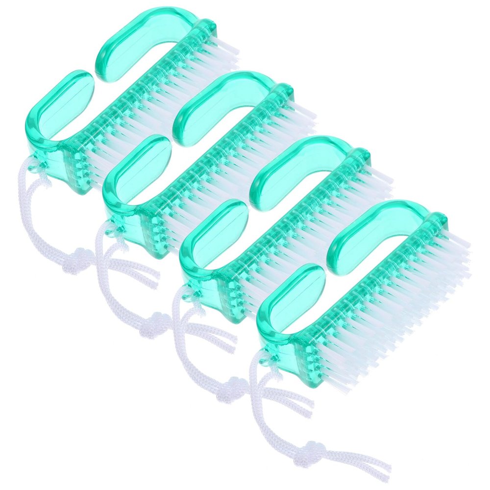 Beavorty 4pcs Nail Cleaning Brushes Compact Nail Scrubbing Brush for Manicure Pedicure for Home Salon Use Easy to Carry