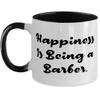 Appreciation Barber Two Tone 11oz Mug, Happiness Is Being a Barber, Brilliant Gifts for Coworkers from Coworkers, Birthday Gifts, Barber shop, Barbershop, Barbering, Haircut, Hair cut, Hairstyle, Hair view 1