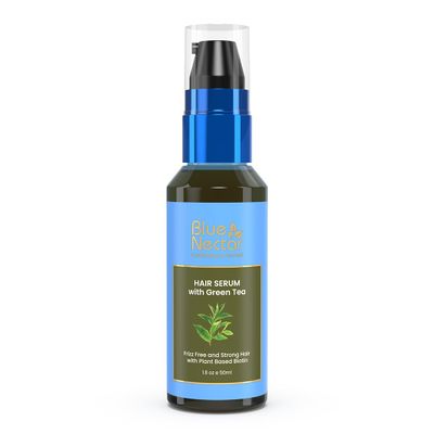 Blue Nectar Anti-Frizz Plant-Based Biotin Serum for Stronger, Frizz-Free Hair for Women & Men (12 Herbs, 1.6 Fl oz)