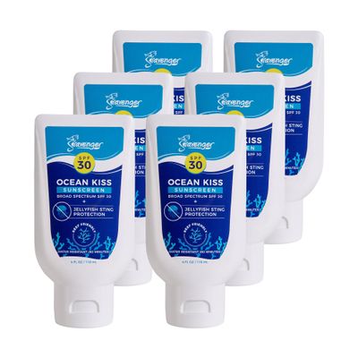 Seavenger Ocean Kiss Reef-Safe Sunscreen SPF 30-50 with Jellyfish Sting Protection (SPF 30), pack of 6