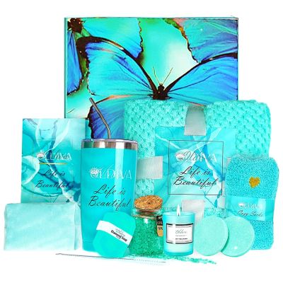11 Pcs Spa Gift Basket for Women  Luxury Bath Set with Shower Steamers, Water Tumbler, Fuzzy Socks & More  Relaxing Pamper Kit for Birthday, Mothers Day & Self Care Gifts
