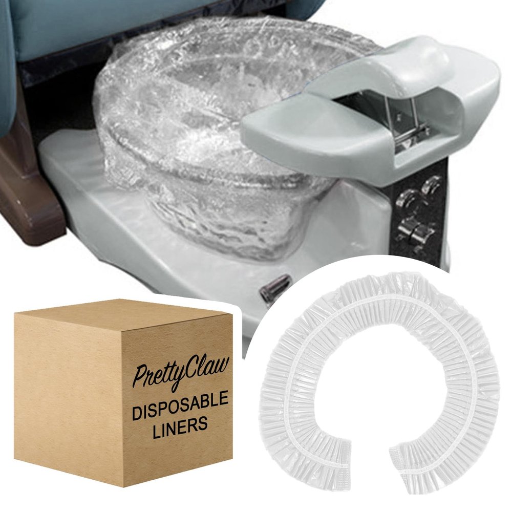 400 pcs PrettyClaw Disposable Spa Chair Liners Elastic Bags for Pedicure and Foot Massage Fits Most Salon Chair Tubs Clear
