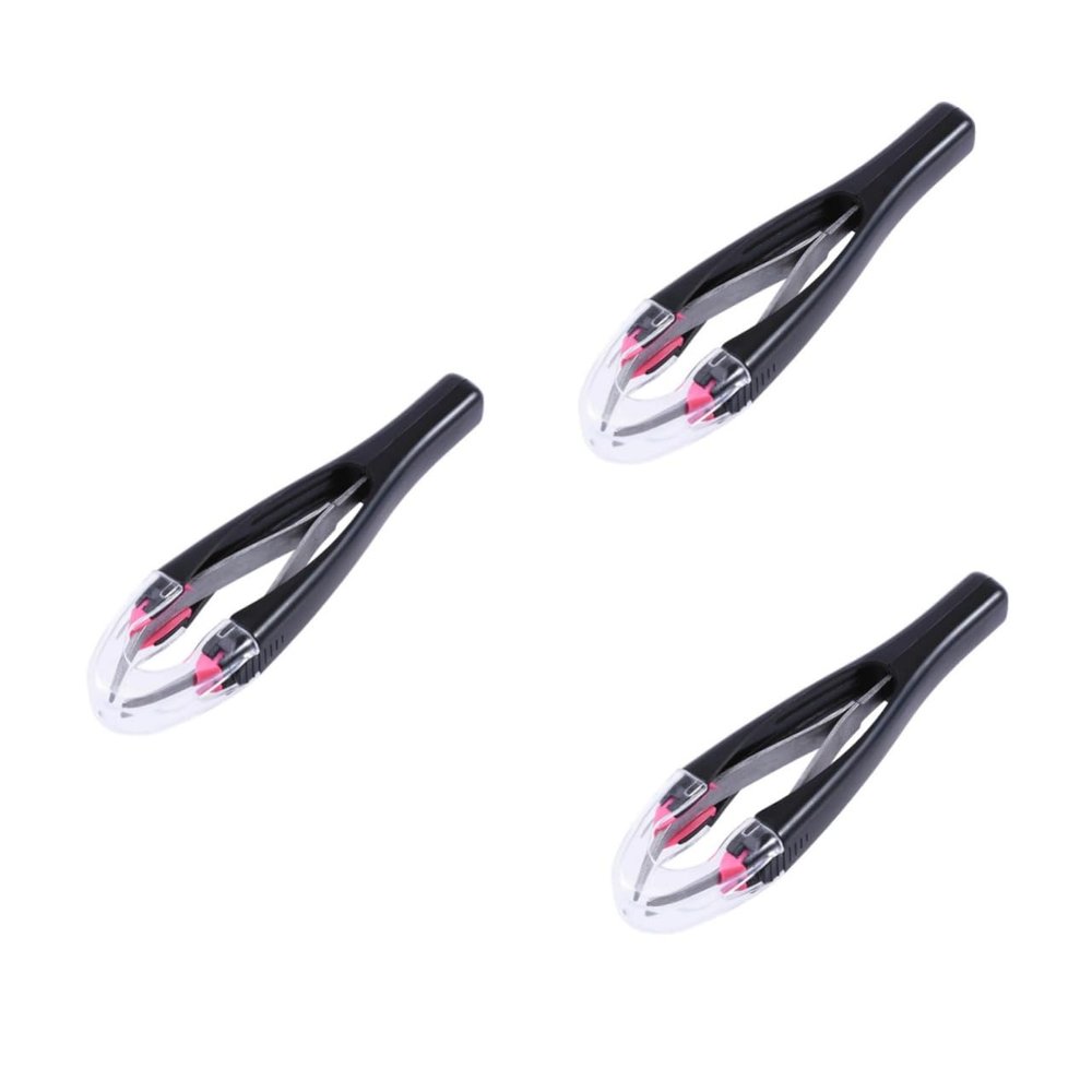 FOMIYES 3pcs Eyebrow Tweezers Set Stainless Eyebrow Removal Tool Automatic Ideal for Random Color