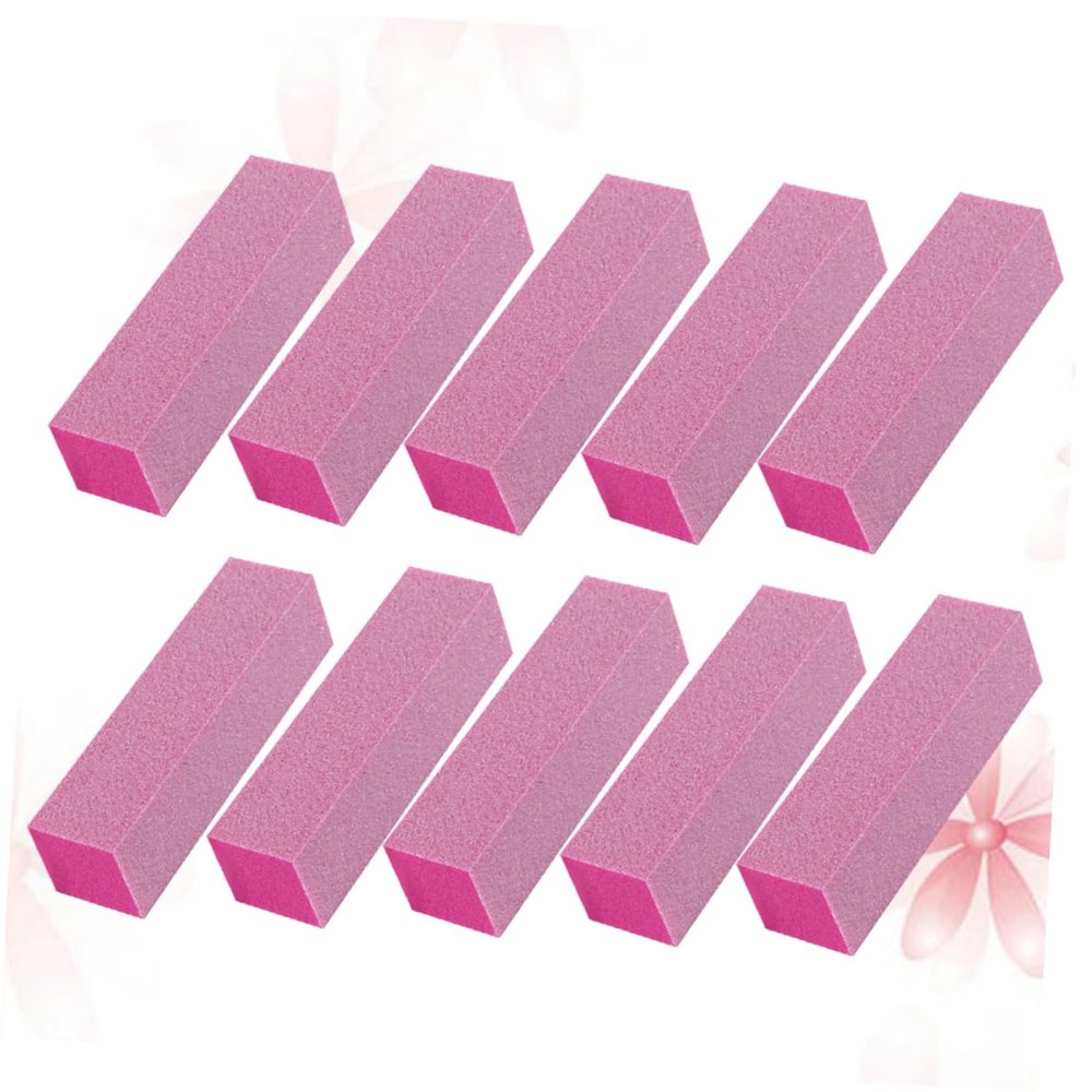 Beavorty 10pcs Nail Sponge Nail Shiner Tool for Manicure Pedicure Four-Sided Buffer for Shaping Polishing Portable Accessory for Home Salon Use