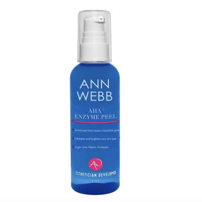 Ann Webb AHA Enzyme Mask and Peel - All Natural Gentle Fruit Enzyme to Brighten Complexion and Exfoliate Skin with Natural Glow - 2oz