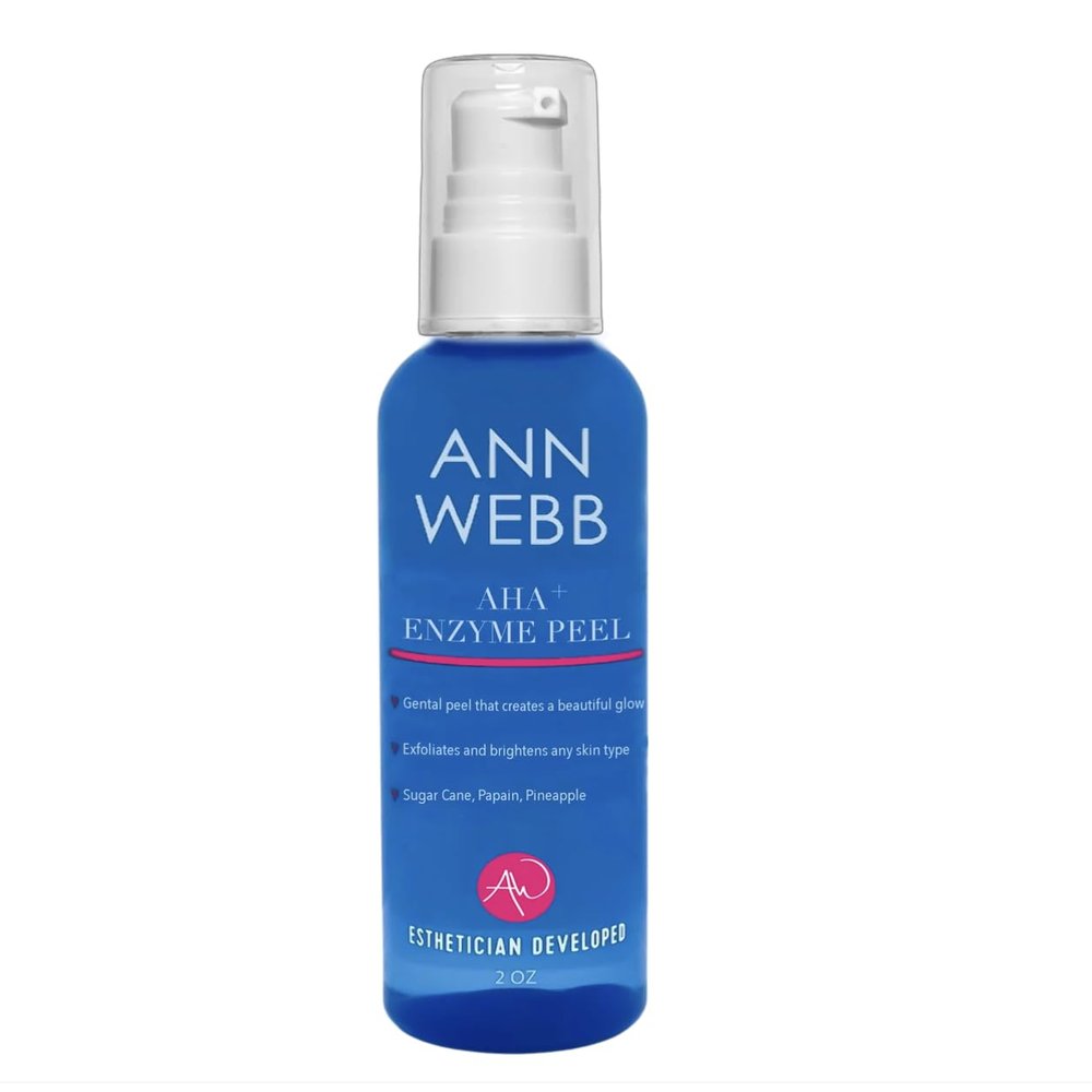 Ann Webb AHA Enzyme Mask and Peel - All Natural Gentle Fruit Enzyme to Brighten Complexion and Exfoliate Skin with Natural Glow - 2oz