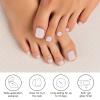 DUKASOU Semi Cured Gel Pedicure Strips, 32 Solid Color Gel Toenail Stickers Full Nail Wraps for Women Girls Kids, Includes Prep Pads, Nail File & Wood Stick (Peach Orchard) view 2