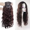 LesafeV 18x18cm Side Part Hair Topper Clip in 150% Density Cloud Wavy Wig 55cm Large Full Head Wear Toupee Silk Clouth Base (Left Part Dark Brown) view 1