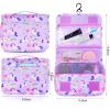 Vipdeal Kids Hanging Toiletry Bag for Girls, Travel Toiletry Bag for Little Young Girls Cosmetic Makeup Waterproof Wash Bag Toddler Traveling Toiletries, Unicorn Purple view 3