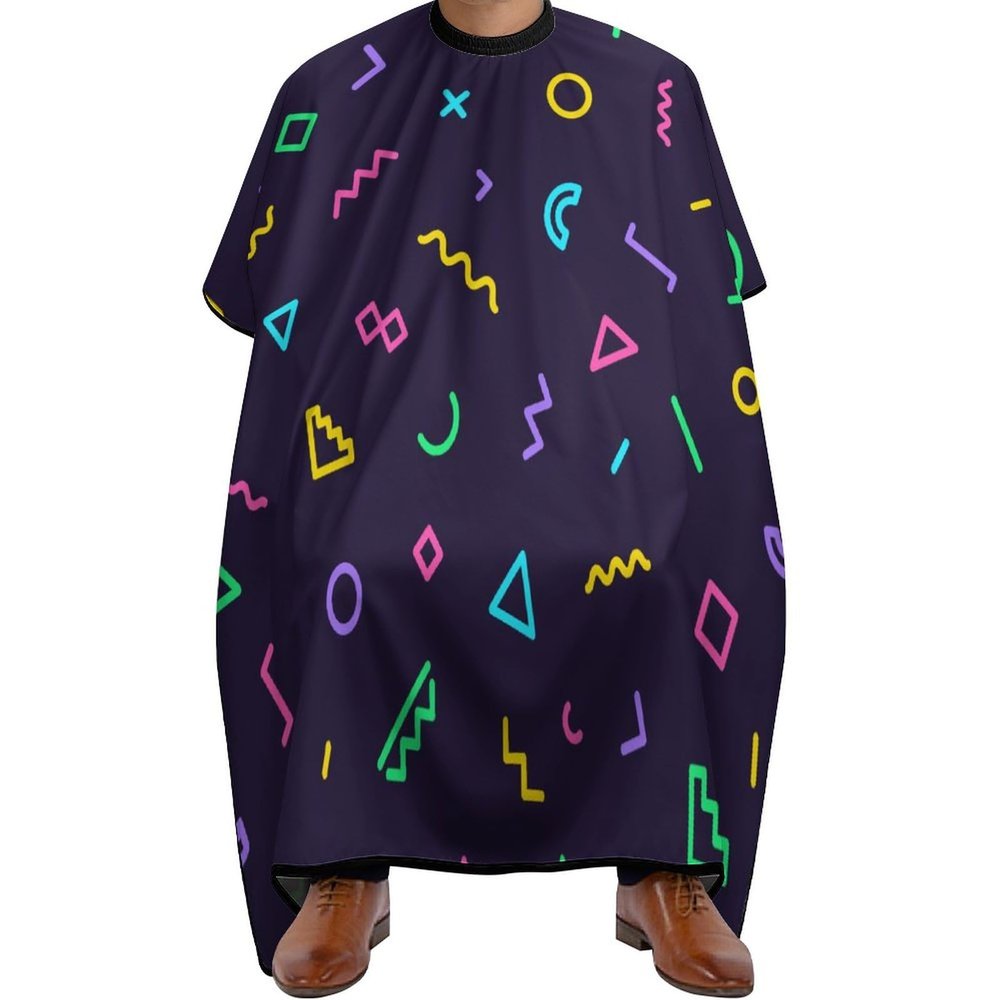 80s 90s Memphis Shape Barber Cape for Adults Professional Salon Hair Cutting Cape Hairdresser Apron