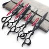 6 Inch/7/7.5/8/9 Inch sharonds Personalized Hair Scissors Cool Black Salon Hair Styling Barber Scissors Stainless Steel Barber Tool (6+7 inch 4pc) view 2