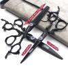 6 Inch/7/7.5/8/9 Inch sharonds Personalized Hair Scissors Cool Black Salon Hair Styling Barber Scissors Stainless Steel Barber Tool (6+7 inch 3pc) view 2