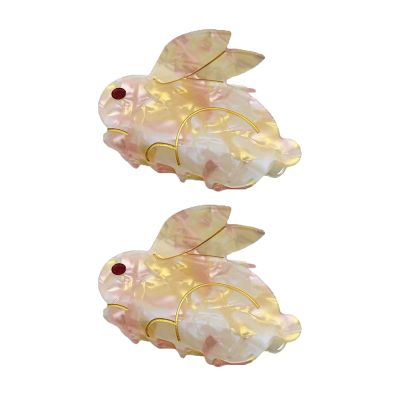 Rabbit Claw Clips,Rabbit Hair Clips,Animal Shape Hair Jaw Clips,Acetate Hair Clips for Girls,Small Claw Clips for Women,Hair Jaw Barrettes Accessories,Pack of 2 (S6)
