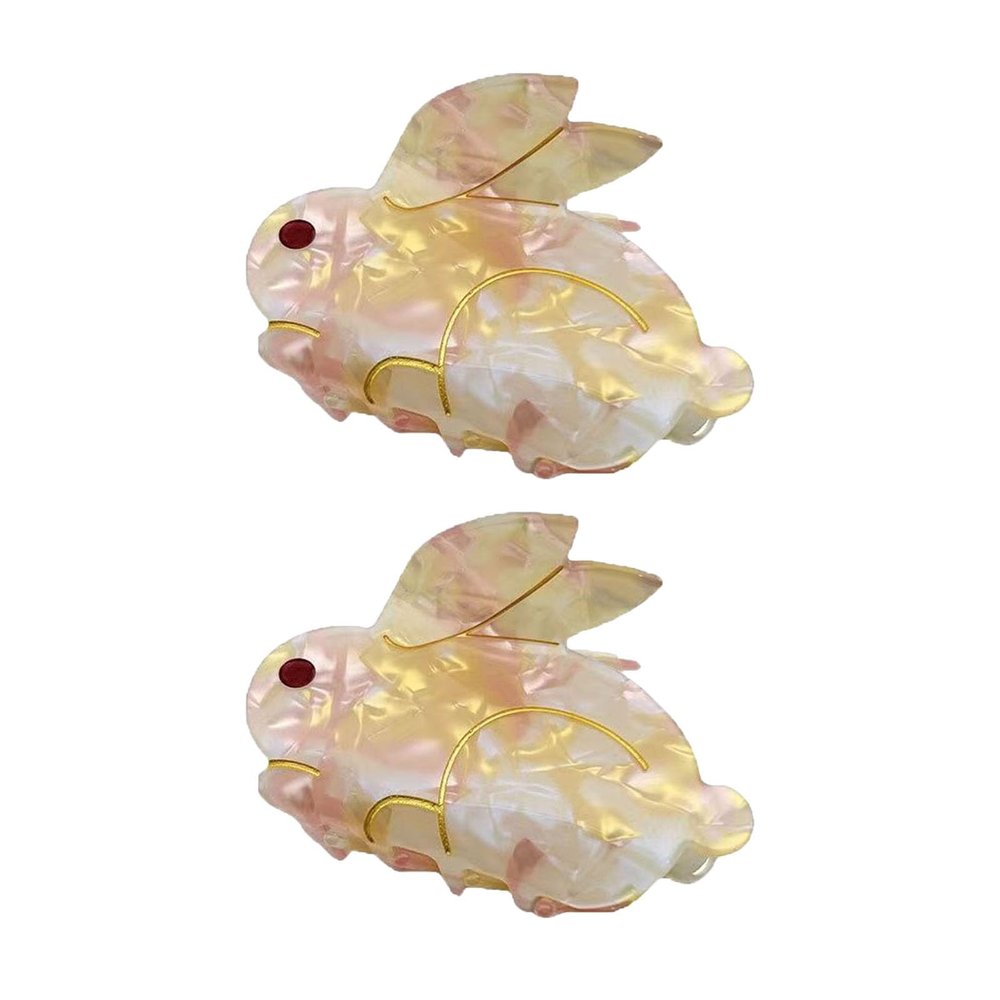 Rabbit Claw Clips,Rabbit Hair Clips,Animal Shape Hair Jaw Clips,Acetate Hair Clips for Girls,Small Claw Clips for Women,Hair Jaw Barrettes Accessories,Pack of 2 (S6)