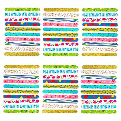60 Pcs 7inch Double Sided Nail Files,Professional Emery Boards for Nails Emery Rainbow Colorful Floral Bulk Suitable for Women,Girls Home Salon Use(Colorful, 60)
