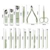 Green Stainless Steel Nail Grooming Kit - 16 Pieces, Portable Family Manicure & Pedicure ToolsNail care kits with Luxurious Travel Case view 3