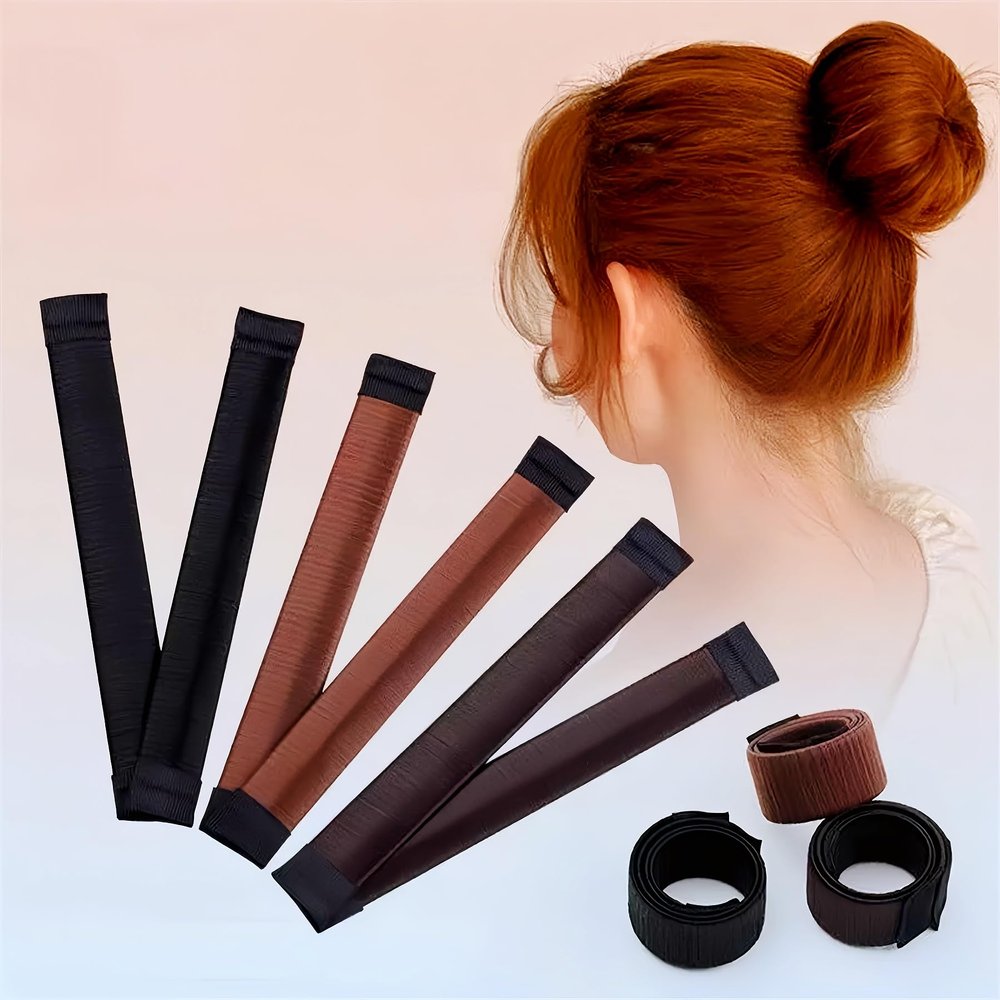 2pcs Women's Hair Bun Maker French Twist Hair Fold Wrap Snap, Donut Ballet Bun Tool for Women and Kids