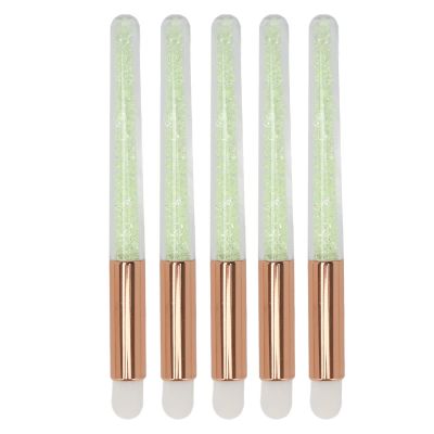 5pcs Lip Blending Brush, Round Tip Rhinestones Handle Lip Brushs, Portable Lip Smudge Brush, Professional Eye Shadow Brush for Under Eye Concealer, Soft Hair Lipstick Smudge Applicator Brush
