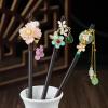 REDBMX Wooden Hair Stick Chinese Style Winding Flower Hairpin with Tassel Classical Elegant Lady Hair Clip Hair Accessories view 3